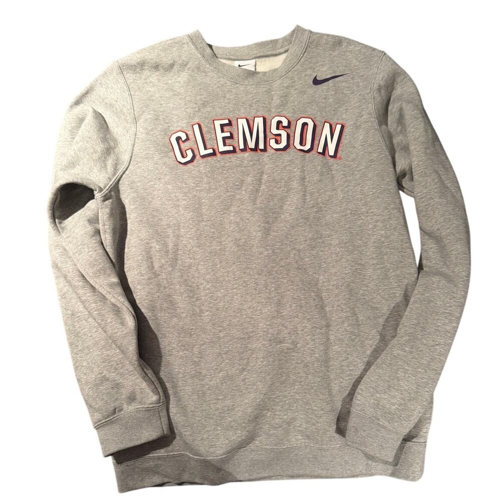 Nike Clemson Crewneck Sweatshirt Mens Small Gray NCAA College Pullover